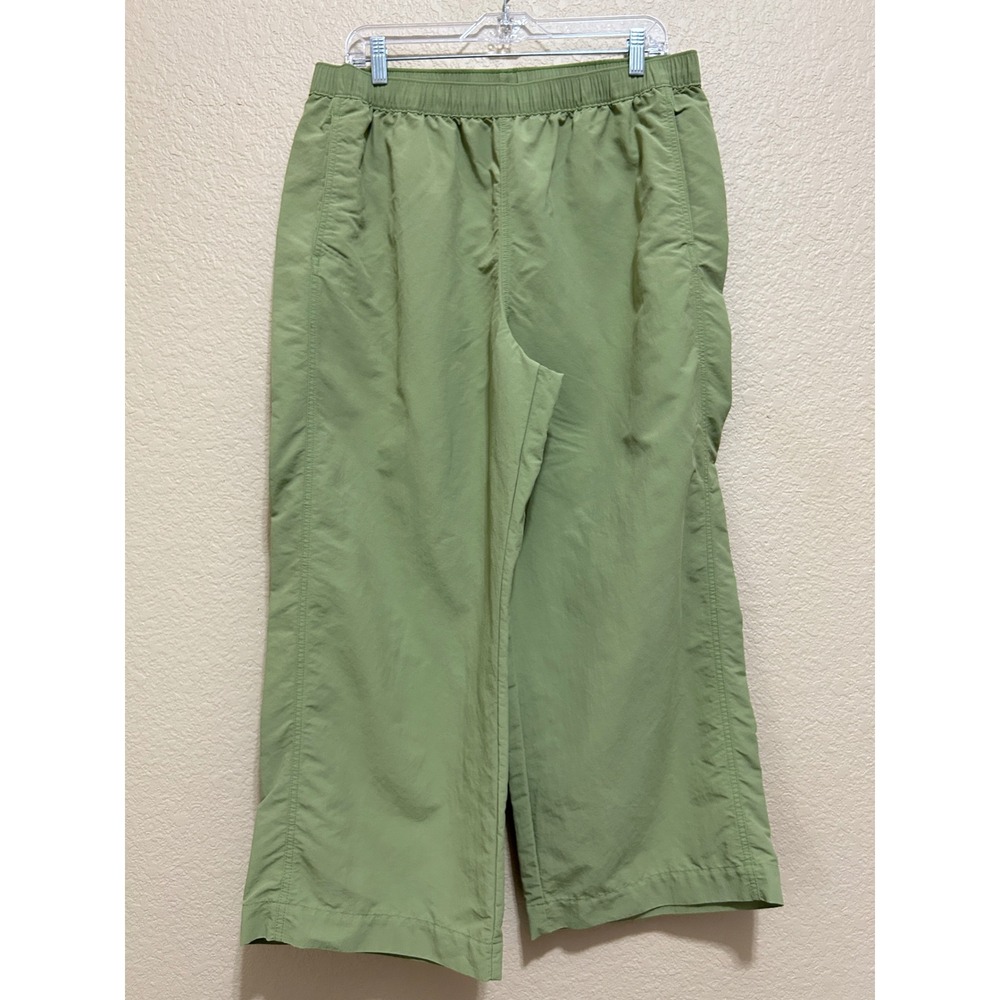 Patagonia XL Wide Leg Lightweight Pants Avocado Lime Green Gorp Hiking Utility
